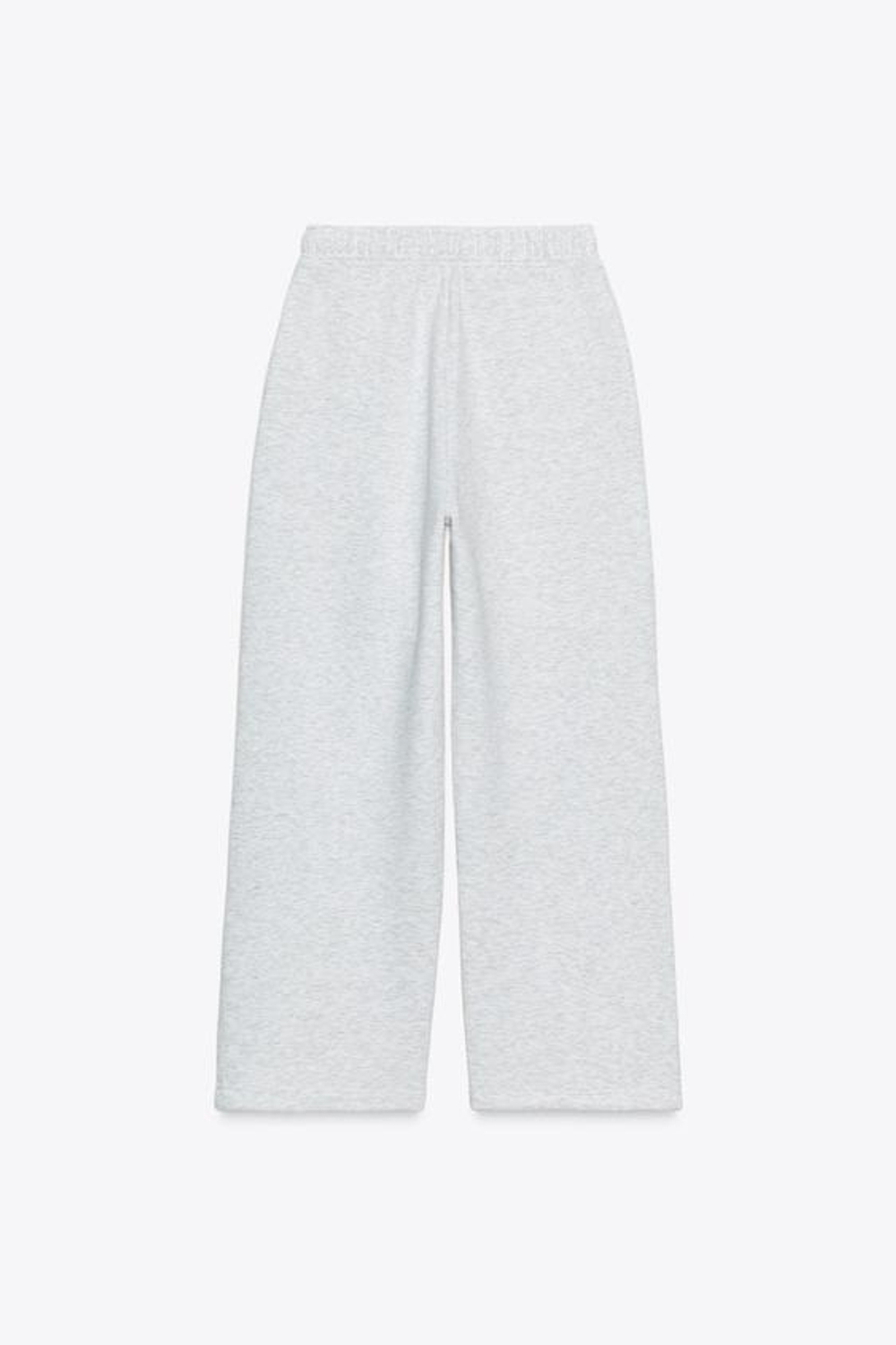 ZARA БАЗОВЫЕ ПРЯМЫЕ БРЮКИ ИЗ МЯГКОЙ ТКАНИ, СЕРЫЙ МЕЛАНЖ