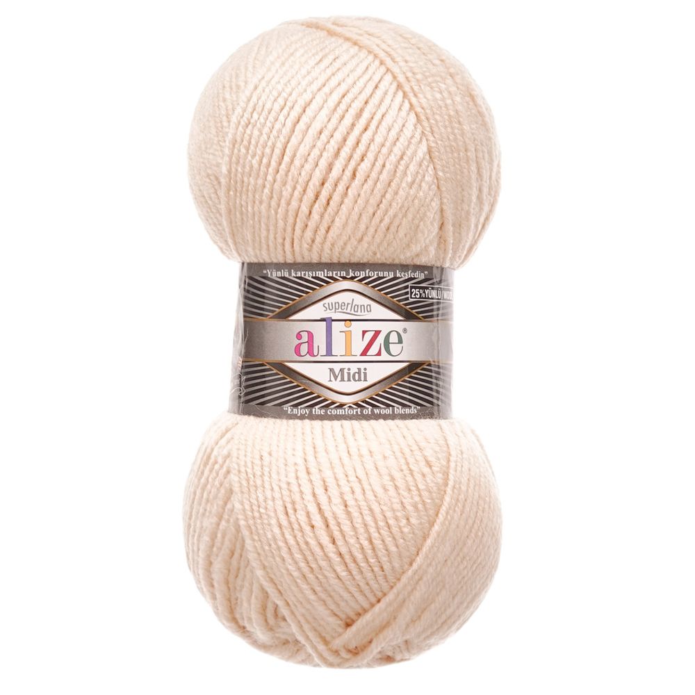 Пряжа Alize (Ализе) Superlana Midi / уп.5 мот. по 100 г, 170м, 310 шампань A