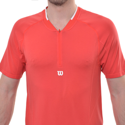 Мужское теннисное поло Wilson Players Seamless Zip Henley 2.0 — infared