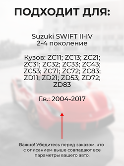 Ремкомплект ограничителей дверей Suzuki SWIFT (II, III, IV) ZC11; ZC13; ZC21; ZC31; ZC32; ZC33; ZC43; ZC53; ZC71; ZC72; ZC83; ZD11; ZD21; ZD53; ZD72; ZD83 (4 двери, тип 8) 2004-2017