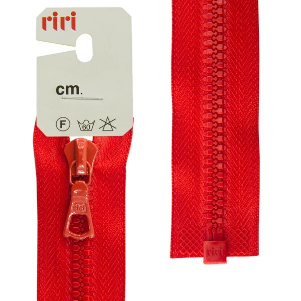 Молния трактор RIRI Т6 (6 мм) 1 зам., разъем., 80 см, цв.2407, красный, 1 шт