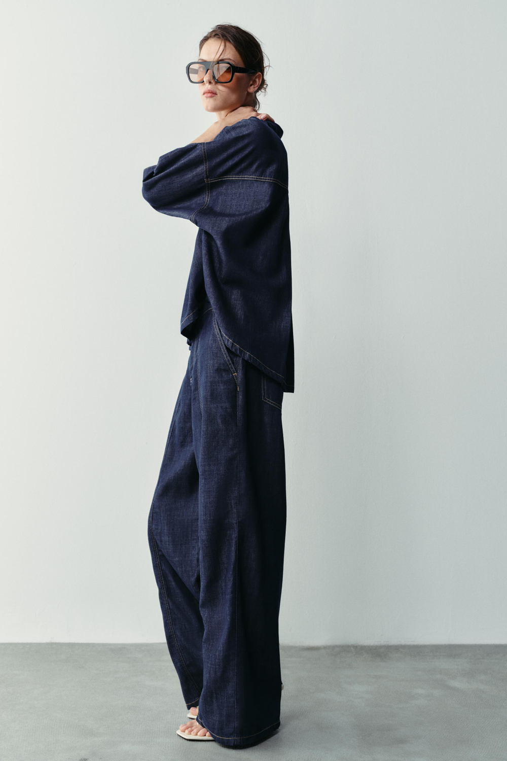 ДЖИНСЫ Z1975 JOGGER WIDE-LEG С ВЫСОКОЙ ПОСАДКОЙ — ZARA