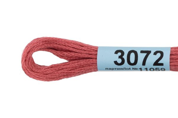 Мулине Gamma 100% хлопок, цв.3072 т.т.розовый, 24 мотка по 8 метров