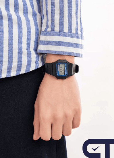 Casio F-105W-1A — мужские цифровые часы с электролюминесцентной подсветкой