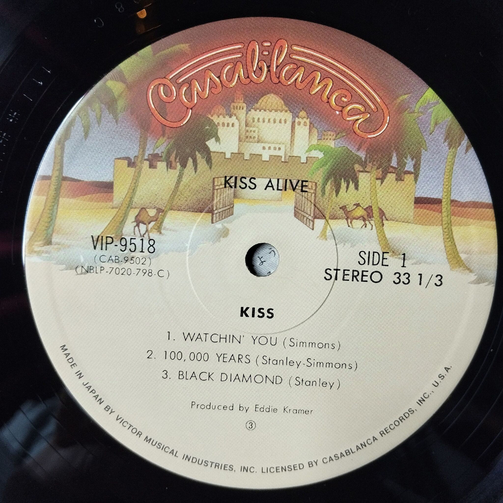 Винтажная виниловая пластинка LP Kiss Alive (Japan 1976) (Obi) Black Diamond