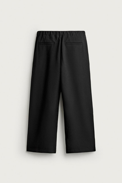 ZARA СТРУЯЩИЕСЯ БРЮКИ WIDE FIT, ЧЕРНЫЙ