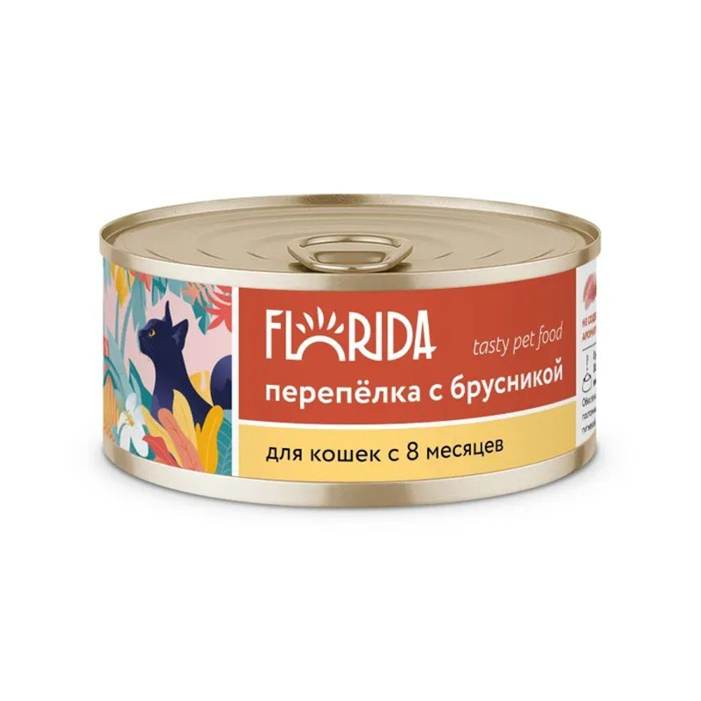 Florida Перепелка/Брусника консервы для кошек 100 г