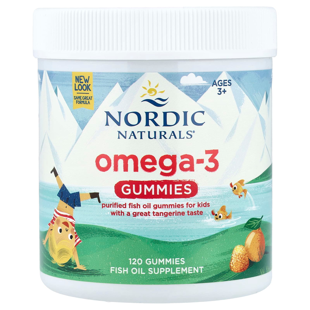 Nordic Naturals, жевательная омега-3, для детей от 3 лет, со вкусом мандарина, 120 жевательных таблеток