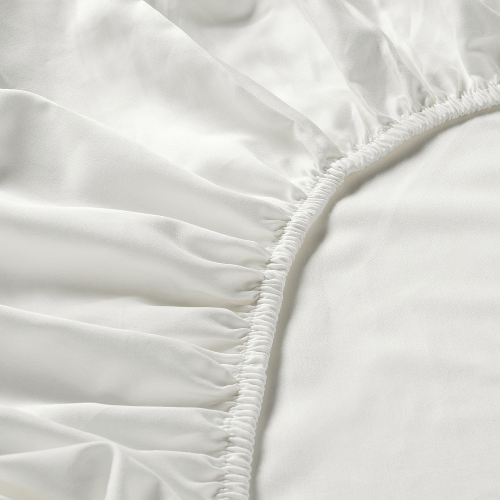 IKEA NATTJASMIN  (ИКЕА НАТТЙАСМИН)  -  Простыня на резинке, белая, 160x200 см