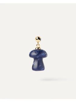 Подвеска-шарм Mushroom Sodalite серебро 925 пробы покрытое золотом