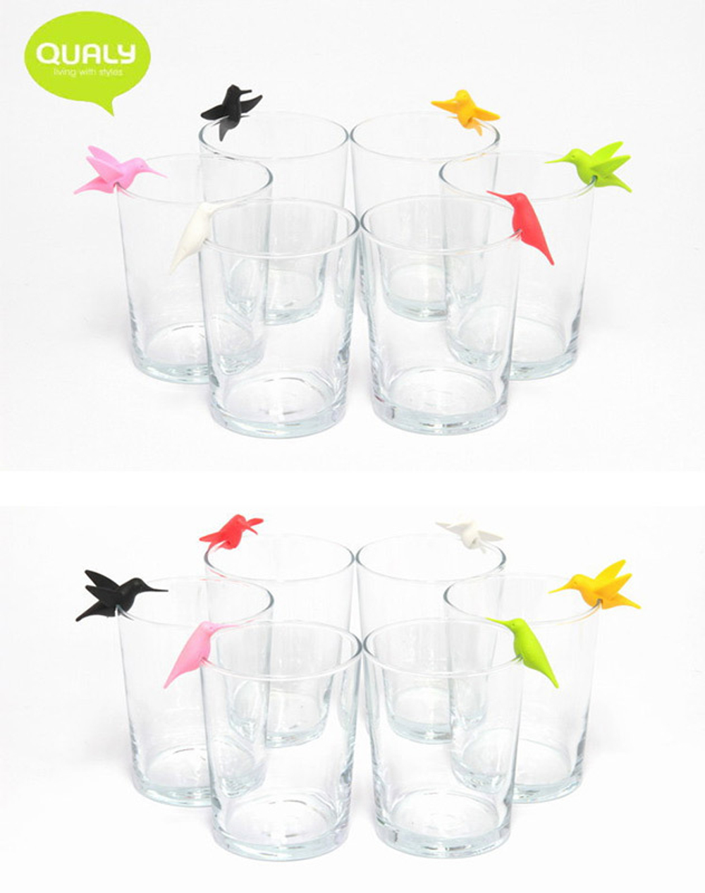 Маркеры для бокалов Humming Bird 6 шт. Qualy