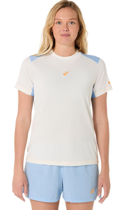 Женская теннисная футболка Asics Padel Court Short Sleeve — cream/stone wash