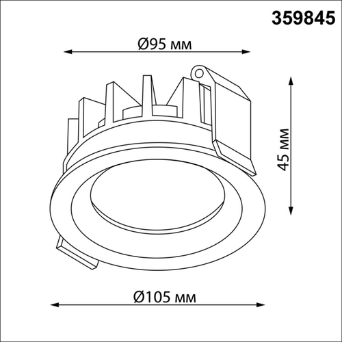 Встраиваемый светодиодный светильник Novotech FLUO 359845 NT 15Вт 2700/3200/4000К 220-240В IP44 WIR