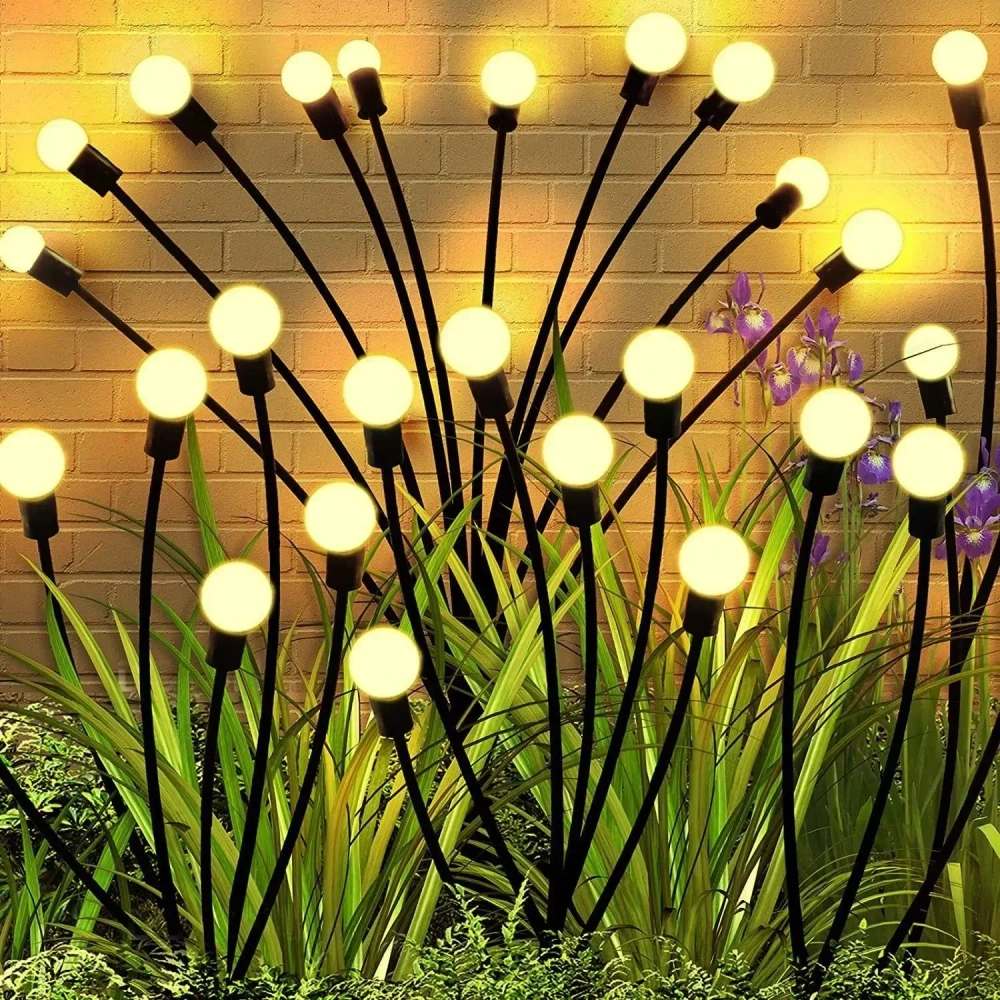 Светильник на солн.батарее «Light bulbs» 65 см, 6 ламп d-1,6 см, Теплый белый