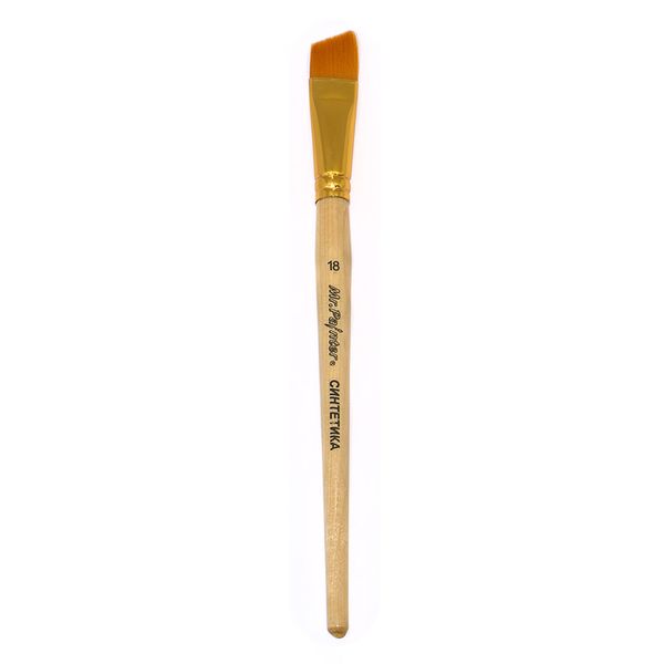 Кисть синтетика плоская со скосом №18, 5 шт, короткая ручка, Mr.Painter SBA 206-18