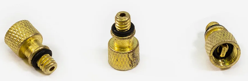 Переходник BEE PUMP, с велониппеля на автомобильный ниппель (DV-AV), сталь, золотистый ручного насоса