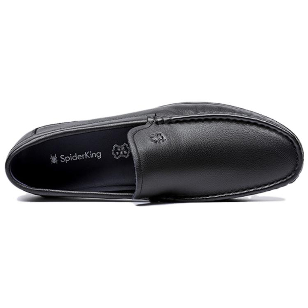 Spider King Top Grain Cow Leather Casual Shoes Men"s Black