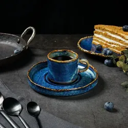 Блюдце d 14,1 см h 2,1 см для чашки арт. 81222289/81222290 Aqua Blue P.L. Proff Cuisine [6]