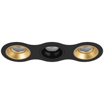 Комплект из светильников и рамки 3*GU5.3 D637030703 чёрный/золото Domino Lightstar