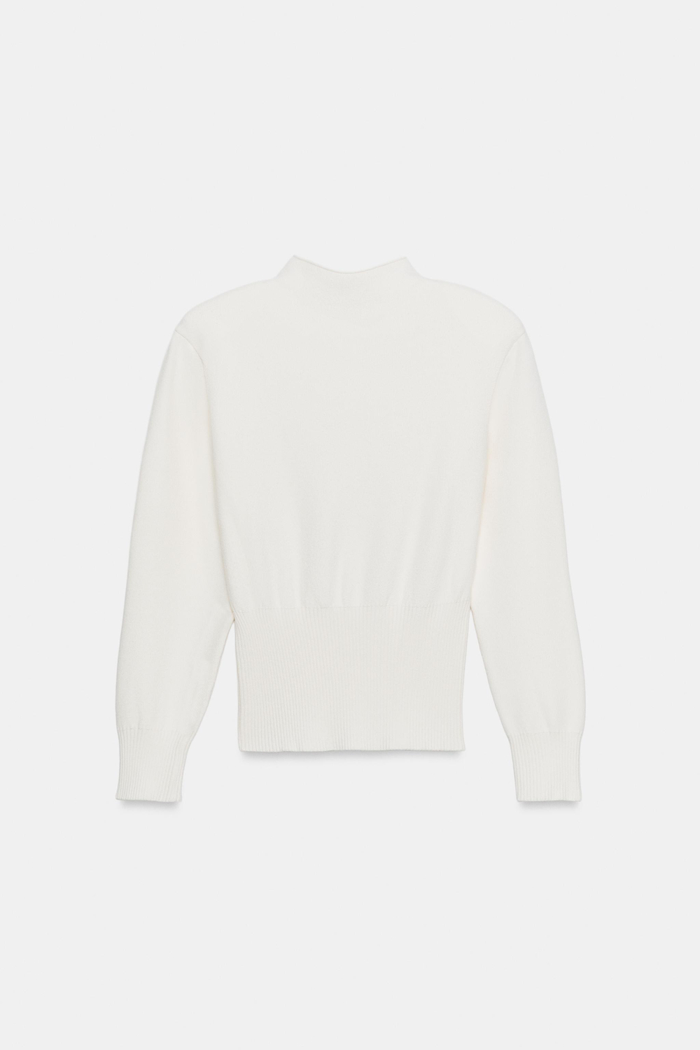 ZARA СВИТЕР С ПОДПЛЕЧНИКАМИ, ЭКРЮ