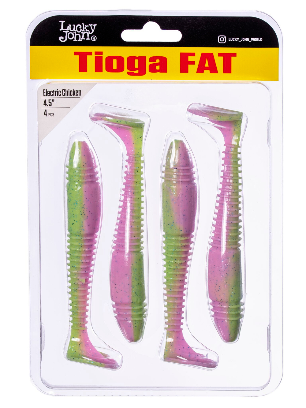 Виброхвост Lucky John TIOGA FAT 4.5in (114 мм), цвет T92, 4 шт.