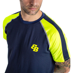 Мужское теннисное поло BB by Belen Berbel Tiago T-Shirt Men - Dark Blue, Yellow