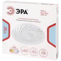 Светильник потолочный светодиодный ЭРА SPB-6 Slim Mira 36W-4K без ДУ | Светильники SPB-6 без ДУ