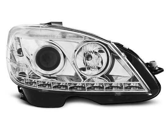 Передние фары Mercedes C W204 chrom H7