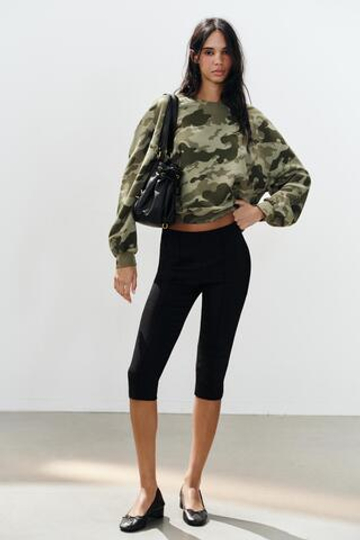 ZARA ТОЛСТОВКА С ПРИНТОМ, ЗЕЛЕНЫЙ