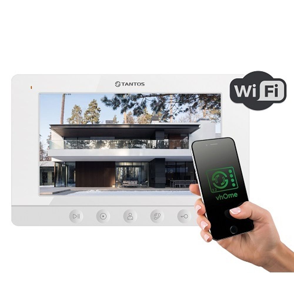 Монитор видеодомофона TANTOS Like HD WI-FI (белый) AHD/TVI/CVI с 7" дисплеем