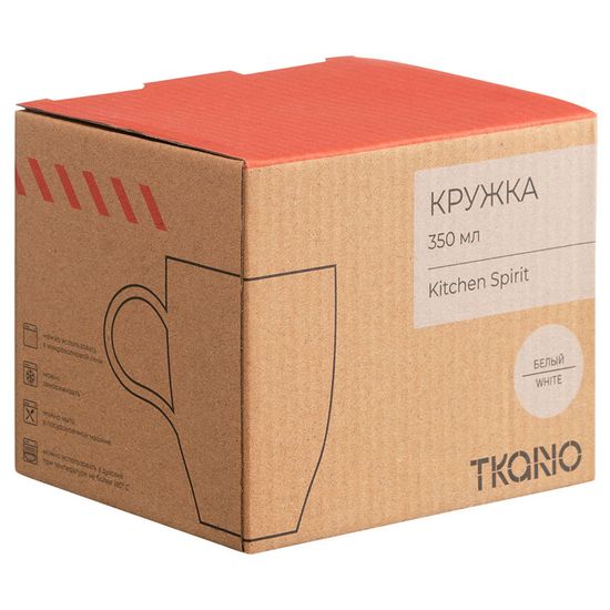 Кружка из фарфора белого цвета из коллекции kitchen spirit, 350 мл