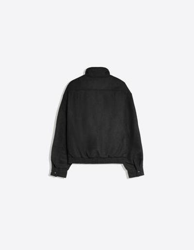 Мужская куртка с эффектом фетра и поясом - BERSHKA