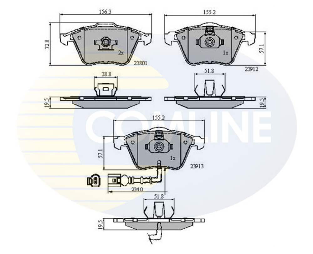 COMLINE - CBP11628-CML - Brake Pad Set, disc brake