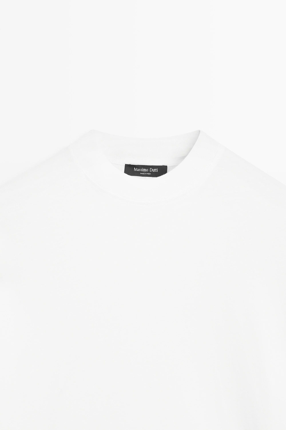 Massimo Dutti Футболка с круглым вырезом и длинными рукавами, белый