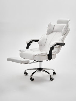 Компьютерное кресло KRESLO COMFORT Premium, экокожа, с подголовником и подлокотниками, цвет: белый