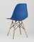 Eames Style DSW синий пластик, стальной каркас, натуральный массив бука