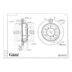 Диск тормозной GANZ задний с покрытием MITSUBISHI Pajero / Vent D=300mm Арт.: GIJ10135