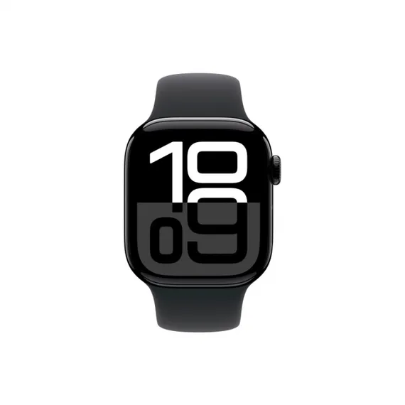 Часы Apple Watch Series 10, 42 мм, алюминий цвета «чёрный оникс», ремешок Sport Band чёрного цвета