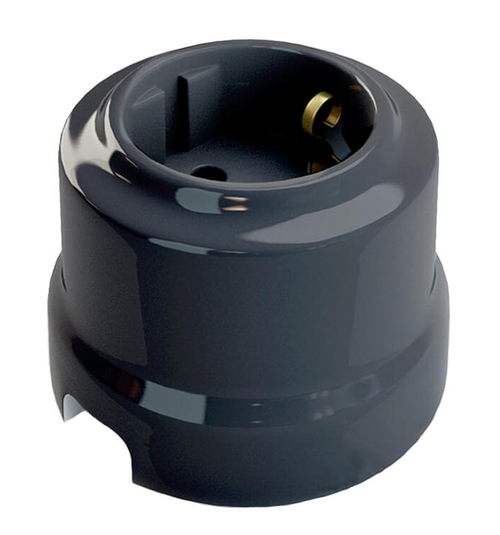 Розетка с заземлением Графит, Lindas 35032 / USB