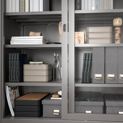 IKEA HARVMATTA  (ИКЕА ХАРВМАТТА)  -  Коробка с крышкой - антрацит 24x35x6 см