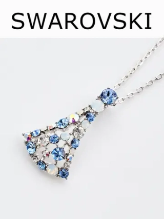 Подвеска на цепочке Россыпь из голубых камней Swarovski