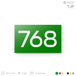 Номер на дверь 768, табличка на дверь для офиса, квартиры, кабинета, аудитории, склада, зеленая 120х70 мм, Айдентика Технолоджи