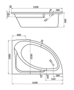 Ванна акриловая Santek Гоа 150х100 пристенная (1.WH11.2.032)