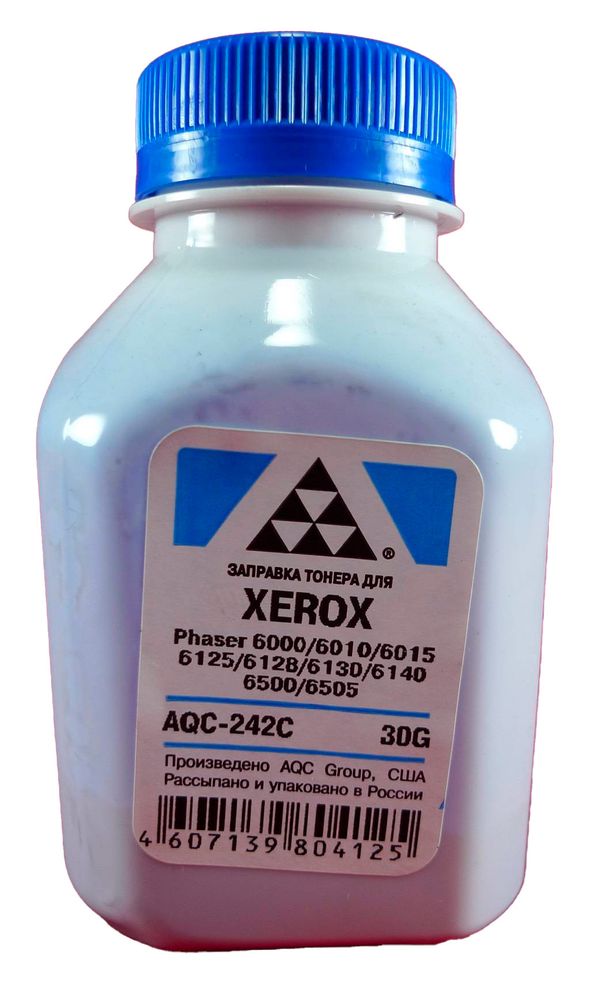 Тонер для XEROX Phaser 6000/6010/6015/6125/6128/6130/6140/6500/6505 Cyan (30гр) (AQC-США)