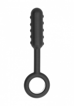 Анальный стимулятор No.61 Dildo With Metal Ring - 18,2 см. (Цвет: черный)