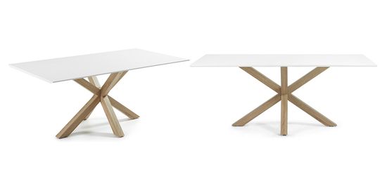 Стол Arya 200x100 белый со стальными ножками под дерево