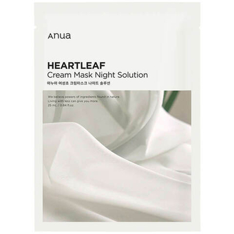 Барьерная тканевая крем-маска с хауттюйнией Anua Heartleaf Cream Mask Night Solution. 25 мл