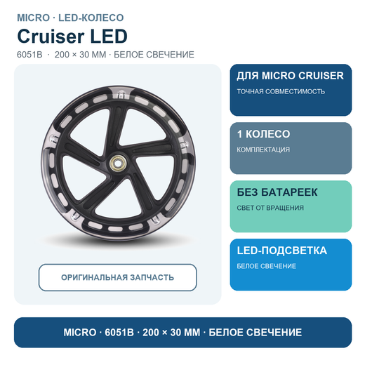Колесо Micro LED для Cruiser 200*30 мм (1 шт)