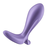 Фиолетовая анальная вибропробка 11,3см Satisfyer Intensity Plug