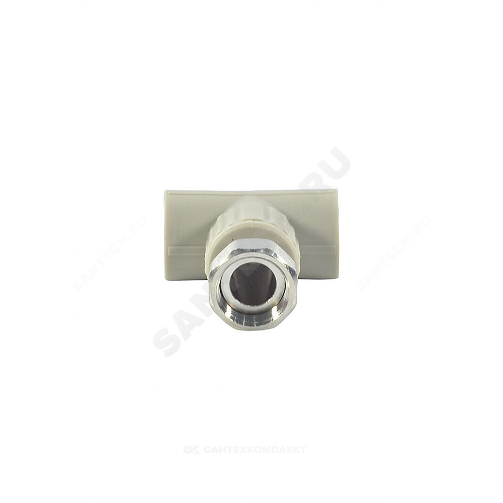 Тройник PP-R комбинированный серый Дн 20х1/2" с накидной гайкой VALFEX 10140020Г